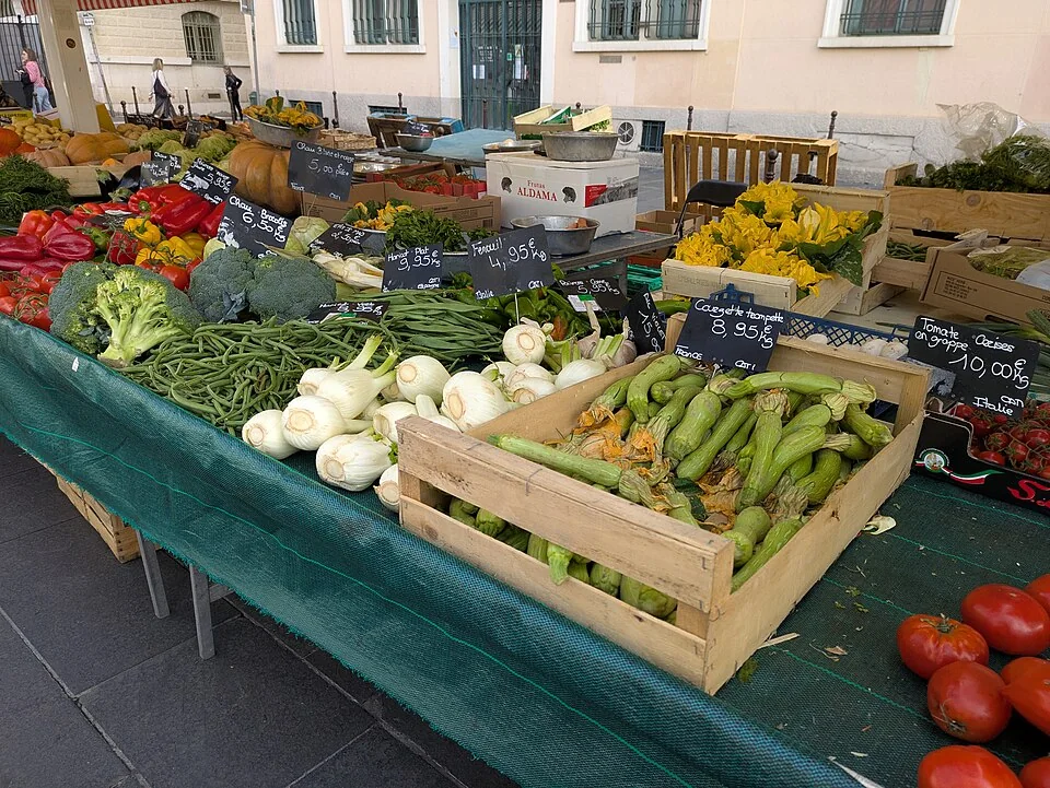 Photographie d’illustration : Marché et produits frais